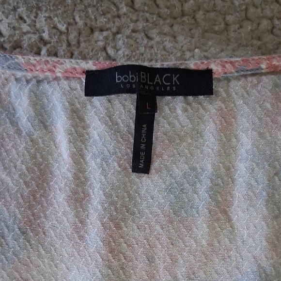 bobi BLACK Pink and Blue Floral Smocked Flutter Sleeve Sundress - Picture 2 of 5